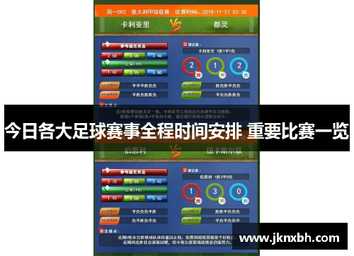 今日各大足球赛事全程时间安排 重要比赛一览